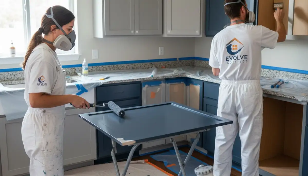 Cabinet painting in Raleigh, NC for durable kitchen cabinet refinishing with a professional finish