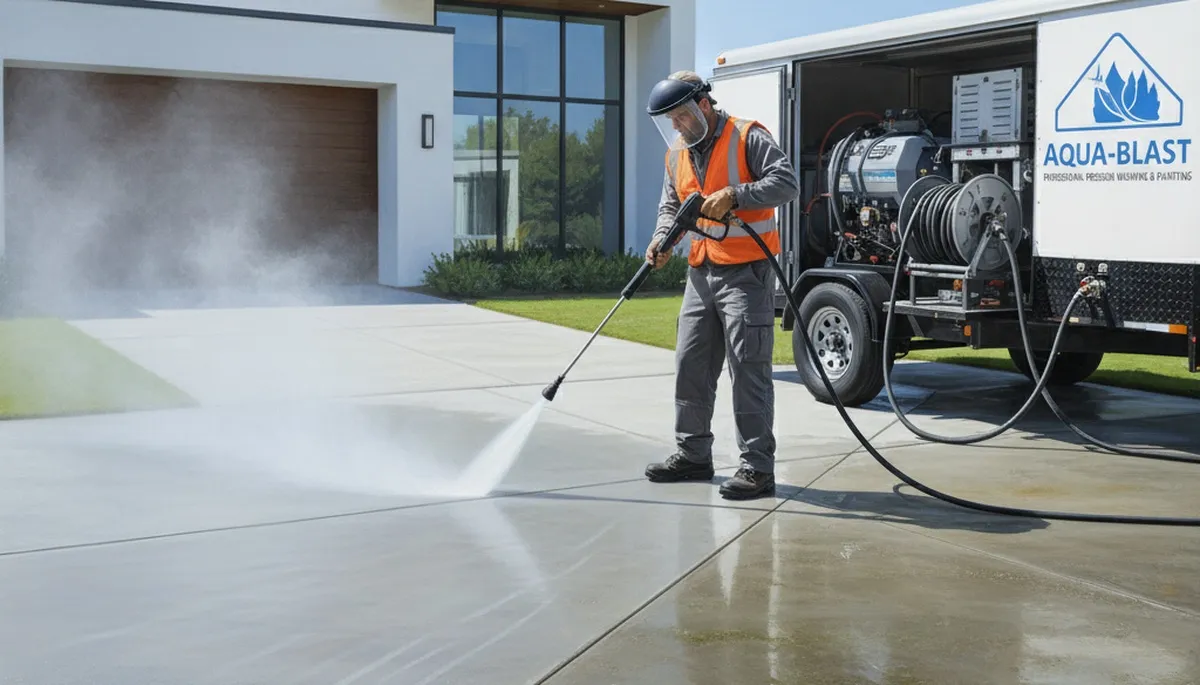 Concrete pressure cleaning for driveways and patios in Raleigh, NC by Raleigh Paint Pros