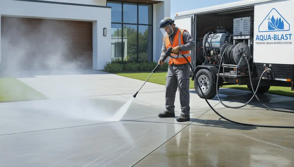 Concrete pressure cleaning for driveways and patios in Raleigh, NC by Raleigh Paint Pros