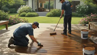 Professional deck staining in Raleigh, NC by Raleigh Paint Pros for outdoor wood protection