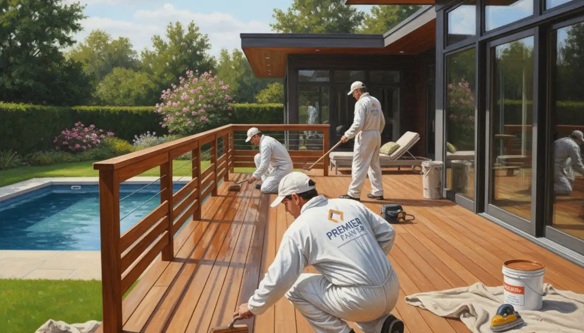 Raleigh, NC deck staining by Raleigh Paint Pros to protect outdoor wood from weather and sun