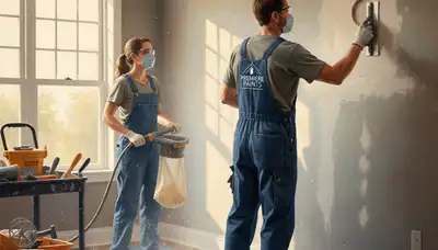 Raleigh, NC drywall repair team fixing cracks, holes, and water damage in a home interior