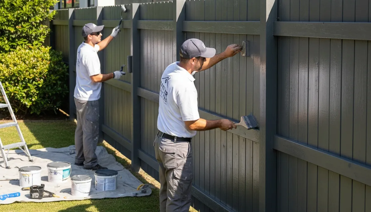 Fence painting in Raleigh, NC by Raleigh Paint Pros for durable weather protection and a refreshed look