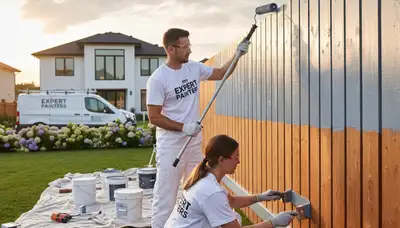 Fence painting in Raleigh, NC by Raleigh Paint Pros using durable exterior coating