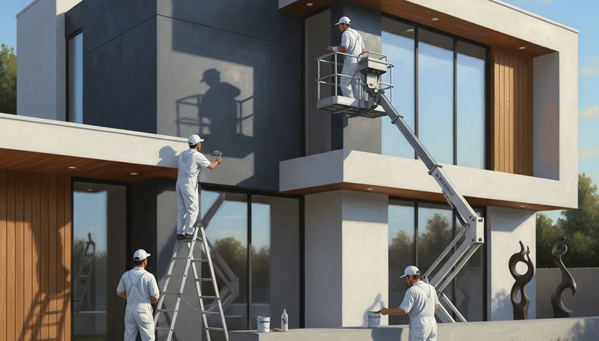 House painting crew applying fresh exterior paint on a Raleigh, NC home for curb appeal and weather protection