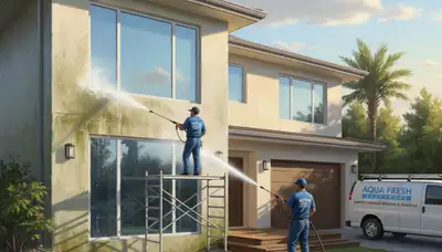 Pressure washing exterior siding and concrete in Raleigh, NC by Raleigh Paint Pros